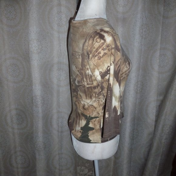 SALE Vintage Gloria Vanderbilt top with print of Statue of Liberty Sz S - Picture 4 of 8